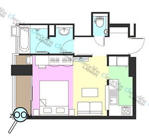 Living @Citi Resort（リビング アット シティ リゾート） スタジオ 40〜43㎡ レイアウト画像