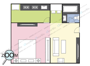 Lumpini ville Sukhumvit 77（ルンピニ ヴィラ スクンビット 77） 1ベッドルーム 22〜30㎡ レイアウト画像
