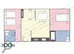Marriott Executive Apartments Bangkok Sukhumvit Thonglor（マリオット エグゼクティブ アパートメント スクンビット トンロー） 2ベッドルーム 102㎡ レイアウト画像