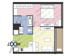 Miami Sukhumvit 49（マイアミ スクンビット 49） 1ベッドルーム 55㎡ レイアウト画像