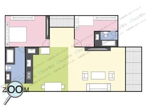 D Varee Residence Montara Thonglor 25（ディーヴァリー レジデンス モンタラ トンロー 25） 2ベッドルーム 74〜91㎡ レイアウト画像