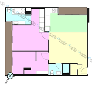 Montrose Court Residence（モントローズ コート レジデンス） 2ベッドルーム 105〜140㎡ レイアウト画像