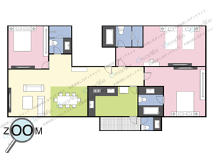 3ベッドルーム 148〜248㎡ レイアウト画像