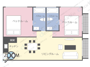 2ベッドルーム 140〜150㎡ レイアウト画像