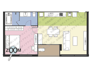 NS Residence Sukhumvit 49（エヌエス レジデンス スクンビット 49） 1ベッドルーム 58〜70㎡ レイアウト画像