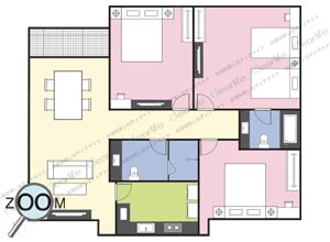 3ベッドルーム 180㎡ レイアウト画像