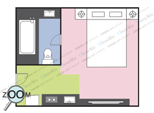 Oakwood Residence Sukhumvit 24（オークウッド レジデンス スクンビット 24） スタジオ 29〜42㎡ レイアウト画像
