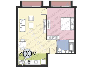 P Residence（P レジデンス） 1ベッドルーム 60〜65㎡ レイアウト画像
