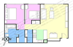 Park 19 Residence（パーク 19 レジデンス） 2ベッドルーム 54〜77㎡ レイアウト画像