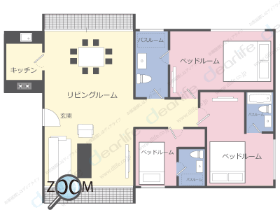 Phirom Garden（ピロム ガーデン） 3ベッドルーム 280㎡ レイアウト画像