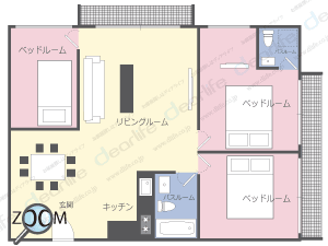 3ベッドルーム 150㎡ レイアウト画像