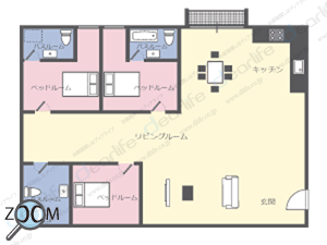 3ベッドルーム 250〜377㎡ レイアウト画像