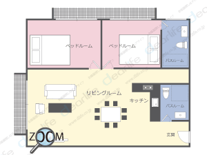 2ベッドルーム 79〜118㎡ レイアウト画像