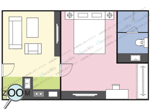 Rin House（リン ハウス） 1ベッドルーム 45㎡ レイアウト画像