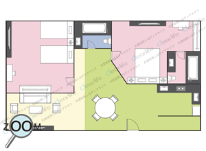 Rin House（リン ハウス） 2ベッドルーム 95㎡ レイアウト画像