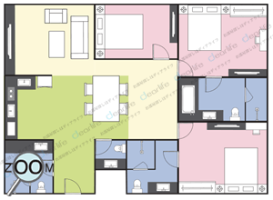 Royal Castle（ロイヤル キャッスル） 3ベッドルーム 140〜260㎡ レイアウト画像