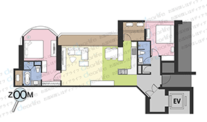 Royce Private Residences（ロイス プライベート レジデンス） 2ベッドルーム 111〜115㎡ レイアウト画像
