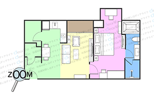 Sakura Suites（サクラ スイート） 1ベッドルーム 55㎡ レイアウト画像