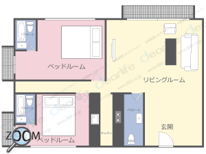 2ベッドルーム 160〜240㎡ レイアウト画像