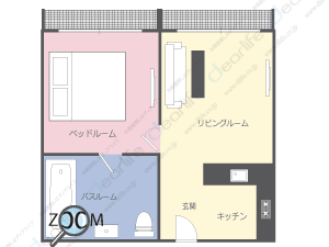 1ベッドルーム 47〜78㎡ レイアウト画像