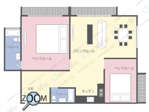 2ベッドルーム 84〜96㎡ レイアウト画像