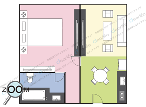 1ベッドルーム 55㎡ レイアウト画像