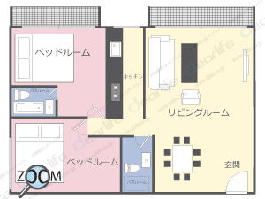 2ベッドルーム 120〜140㎡ レイアウト画像