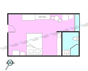 Silom Residence（シーロム レジデンス） スタジオ 30㎡ レイアウト画像