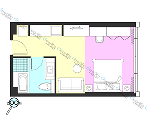 Silver Thonglor Apartments（シルバー トンロー アパートメント） スタジオ 33㎡ レイアウト画像