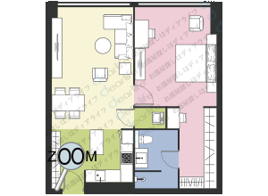 Sindhorn Residence（シンドーン レジデンス） 1ベッドルーム 68〜76㎡ レイアウト画像
