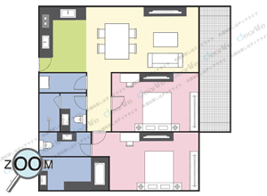 2ベッドルーム 67〜92㎡ レイアウト画像
