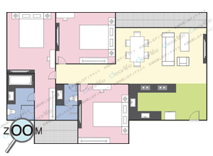 3ベッドルーム 180㎡ レイアウト画像