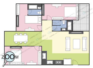 St Louis Mansion（セント ルイス マンション） 3ベッドルーム 125㎡ レイアウト画像
