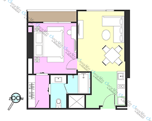 Staybridge Suites Bangkok Sukhumvit（ステイブリッジ スイート バンコク スクンビット） 1ベッドルーム 34〜56㎡ レイアウト画像