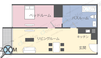 1ベッドルーム 53〜75㎡ レイアウト画像