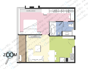 The Alcove @53（ザ アルコーブ @53） 1ベッドルーム 50〜71㎡ レイアウト画像