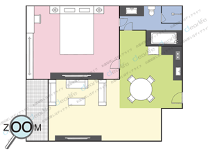 The Cape House Serviced Apartments（ザ ケープ ハウス サービス アパートメント） 1ベッドルーム 46〜86㎡ レイアウト画像