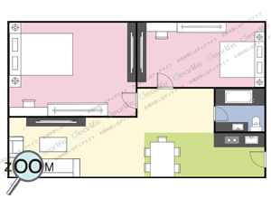 2ベッドルーム 76〜㎡ レイアウト画像