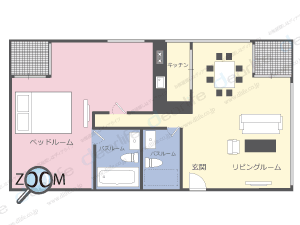 1ベッドルーム 43〜60㎡ レイアウト画像