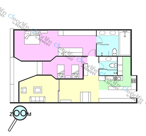 2ベッドルーム 150㎡ レイアウト画像