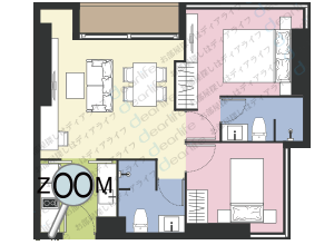 2ベッドルーム 53.5〜109㎡ レイアウト画像