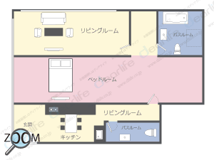 1ベッドルーム 53〜78㎡ レイアウト画像