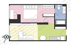 The Residence on Thonglor（ザ レジデンス オン トンロー） 1ベッドルーム 58㎡ レイアウト画像