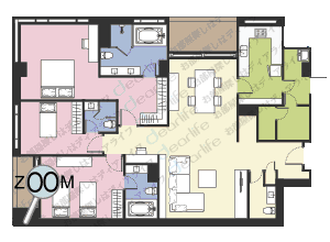 3ベッドルーム 200㎡ レイアウト画像