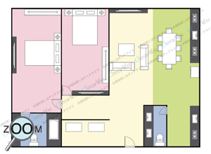 2ベッドルーム 92〜120㎡ レイアウト画像
