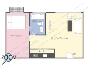 1ベッドルーム 32〜46㎡ レイアウト画像