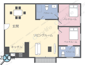 2ベッドルーム 111〜125㎡ レイアウト画像