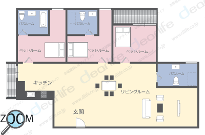 3ベッドルーム 153〜155㎡ レイアウト画像
