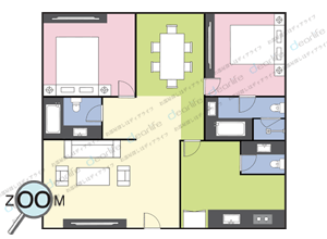 Tubtim Mansion（タプティム マンション） 2ベッドルーム 175㎡ レイアウト画像