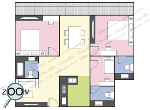 Tubtim Mansion（タプティム マンション） 3ベッドルーム 250㎡ レイアウト画像